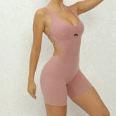 V Back One-Piece Suit Scrunch Sports Jumpsuit Women Gym Rompers Female Quick-Drying Yoga Clothing Fitness Sexy Bodysuits Women - Lena & Miles Exquisite Boutique LLC.