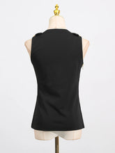 VGH American Retro Streetwear Tops for Women Square Collar Sleevelesss Patchwork Metal Buckle Waistcoat Female Summer Clothing - Lena & Miles Exquisite Boutique LLC.