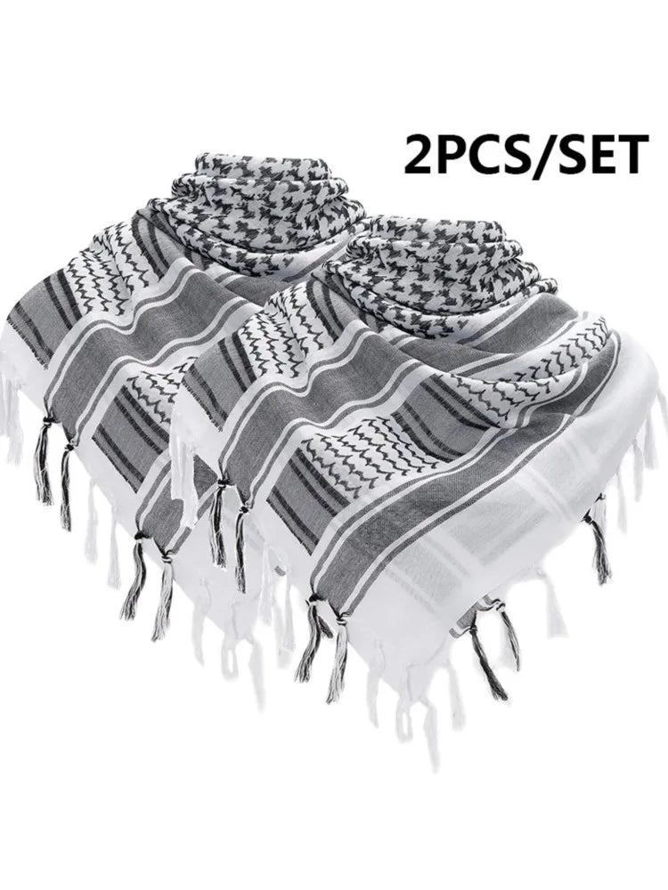 Hunting Arab Keffiyeh Shemagh Scarf Cotton Winter Shawl Neck Warmer Cover Head Wrap Windproof Outdoor Camping Scarf Men Women - Lena & Miles Exquisite Boutique LLC.