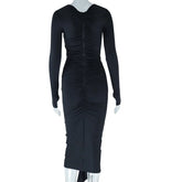 Weird Puss Floral Tassel Women Dress Ruched - Lena & Miles Exquisite Boutique LLC.