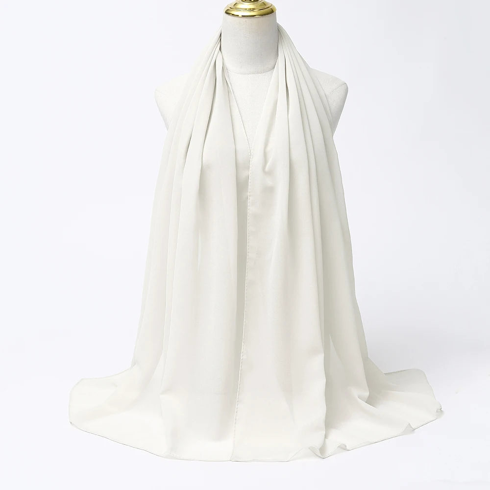 Muslim Chiffon Hijab Scarf Women Long Solid - Lena & Miles Exquisite Boutique LLC.