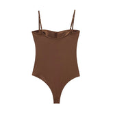 Zevity 2025 Women Sexy Spaghetti Strap Inner Style Beach Wear Bodysuits Ladies Soft Slim Swimsuit Playsuits Mujer Rompers LS9043 - Lena & Miles Exquisite Boutique LLC.