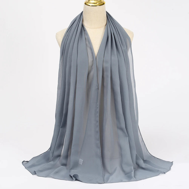 Muslim Chiffon Hijab Scarf Women Long Solid - Lena & Miles Exquisite Boutique LLC.