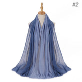 Two Color Crinkle Gradient Color Hijab Tie - Lena & Miles Exquisite Boutique LLC.