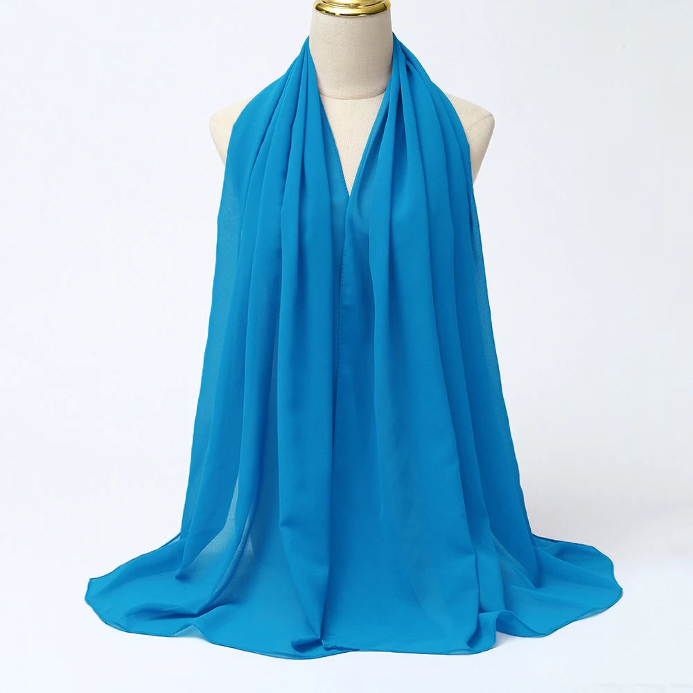 Ramadan Muslim Chiffon Hijabs For Woman Plain - Lena & Miles Exquisite Boutique LLC.