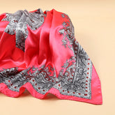 2024 Luxury Brand Bandana Silk Square Leopard Print Scarf Women Satin Shawl Hijab Female Scarves Hair Band Headkerchief - Lena & Miles Exquisite Boutique LLC.