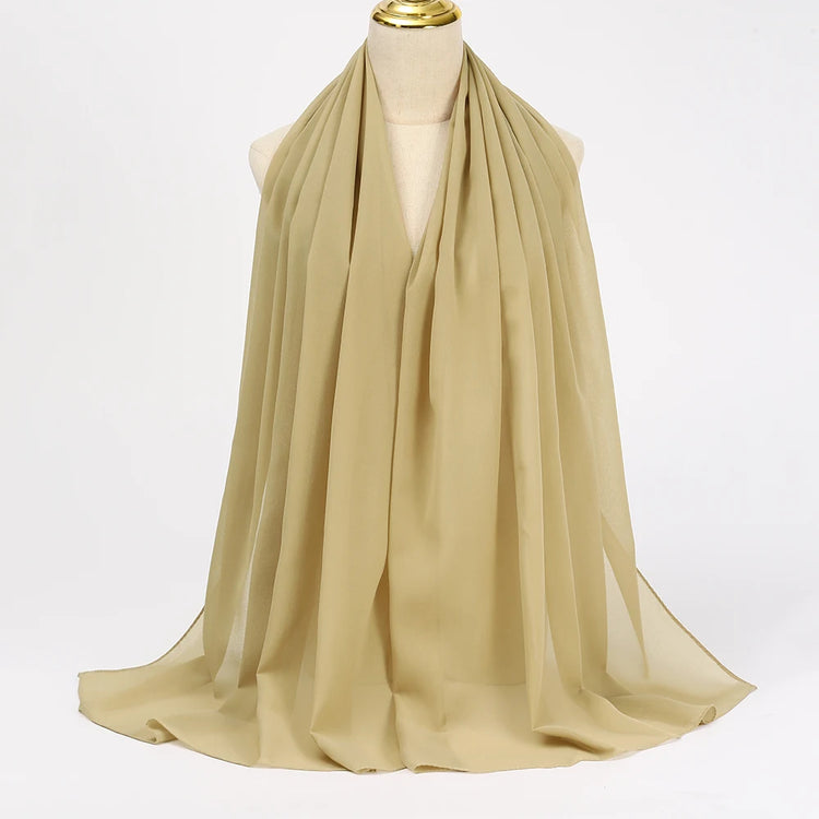 Muslim Chiffon Hijab Scarf Women Long Solid - Lena & Miles Exquisite Boutique LLC.