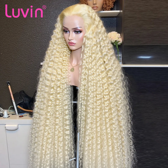 220 Density 613 Blonde 13x6 Lace Front Human Hair Wigs Loose Deep Wave 40 Inch 13x4 Curly Lace Frontal Wig Brazilian For Women