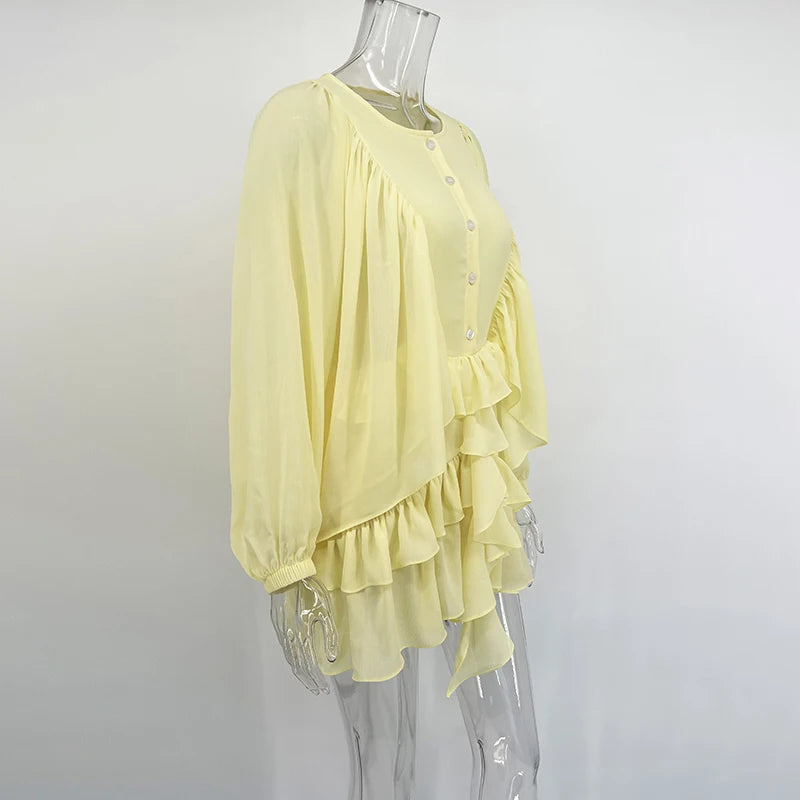 Tornova Fashion Ruffled Mini Dress - Lena & Miles Exquisite Boutique LLC.