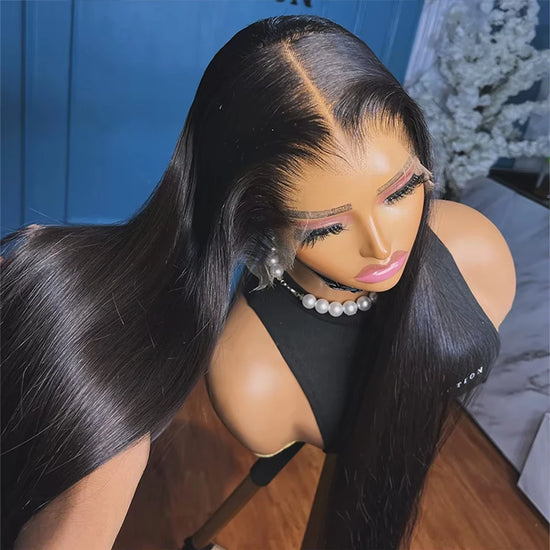 30 40 42 Inch 13x6 Hd Bone Straight Raw Human Hair Wigs 250 Density Brazilian Black Lace Frontal Wig 100% Human Hairs For Women