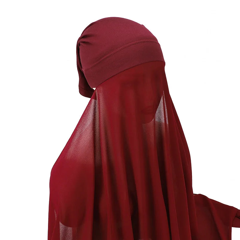Muslim Women Bonnet + Chiffon Shawl Instant - Lena & Miles Exquisite Boutique LLC.