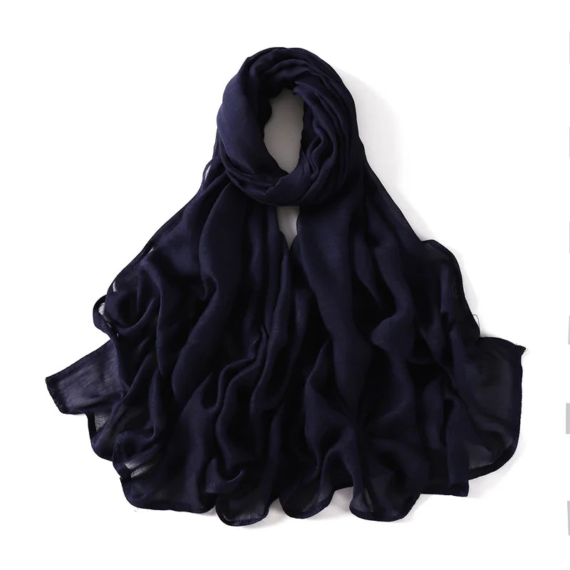 Ramadan Solid Color Big Size Cotton Rayon Hijab - Lena & Miles Exquisite Boutique LLC.