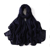 Ramadan Solid Color Big Size Cotton Rayon Hijab - Lena & Miles Exquisite Boutique LLC.