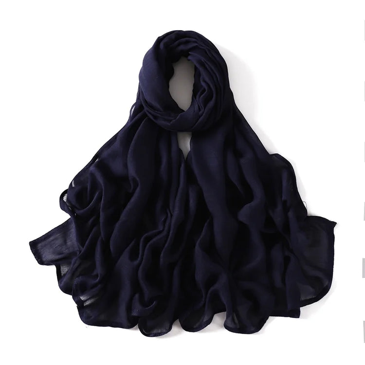 Ramadan Solid Color Big Size Cotton Rayon Hijab - Lena & Miles Exquisite Boutique LLC.