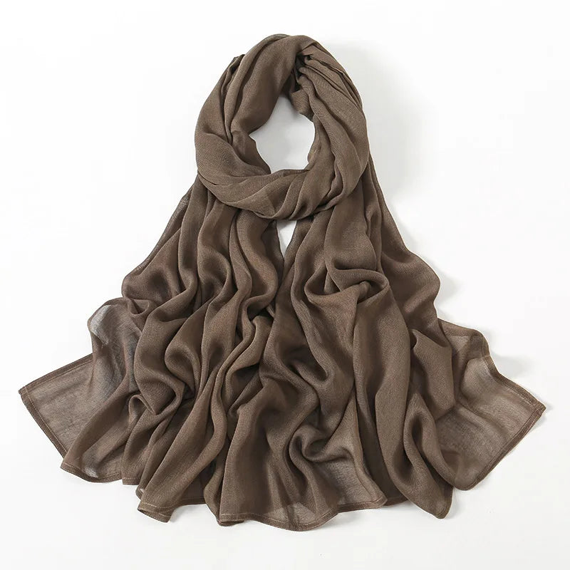 Ramadan Solid Color Big Size Cotton Rayon Hijab - Lena & Miles Exquisite Boutique LLC.
