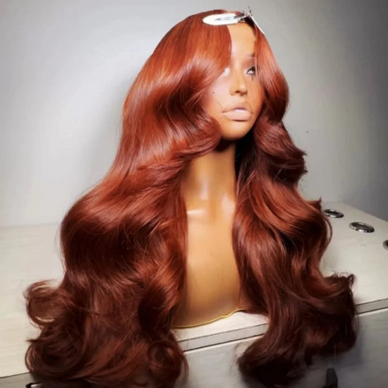13x6 Reddish Brown Body Wave HD 13x4 Lace Frontal Human Hair Wig Colored Brazilian 100% Human Hair Wigs For Women Pre Plucked