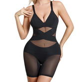Women Body Shaper Cross Compression Tummy Control Butt Lifter Mesh Shapewear Bodysuit Faja With Open Crotch - Lena & Miles Exquisite Boutique LLC.