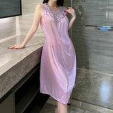 Women Loose Casual Purple Lace Long Dress - Lena & Miles Exquisite Boutique LLC.