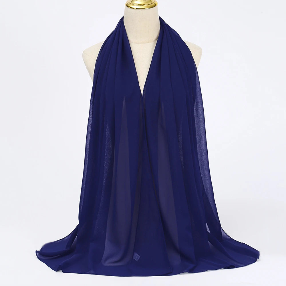 Ramadan Muslim Chiffon Hijabs For Woman Plain - Lena & Miles Exquisite Boutique LLC.