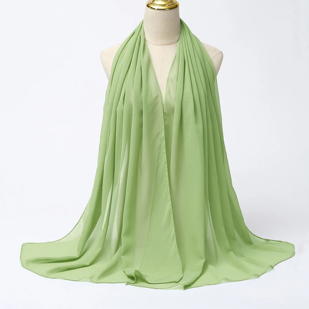 Muslim Chiffon Hijab Scarf Women Long Solid - Lena & Miles Exquisite Boutique LLC.