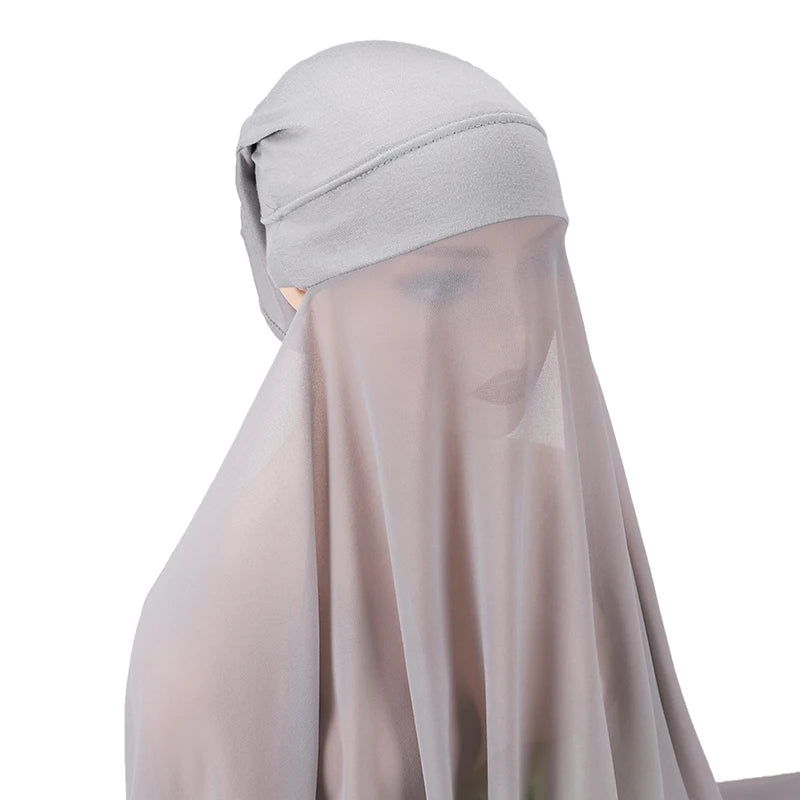 Muslim Women Bonnet + Chiffon Shawl Instant - Lena & Miles Exquisite Boutique LLC.