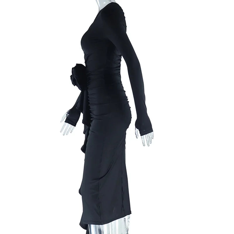 Weird Puss Floral Tassel Women Dress Ruched - Lena & Miles Exquisite Boutique LLC.