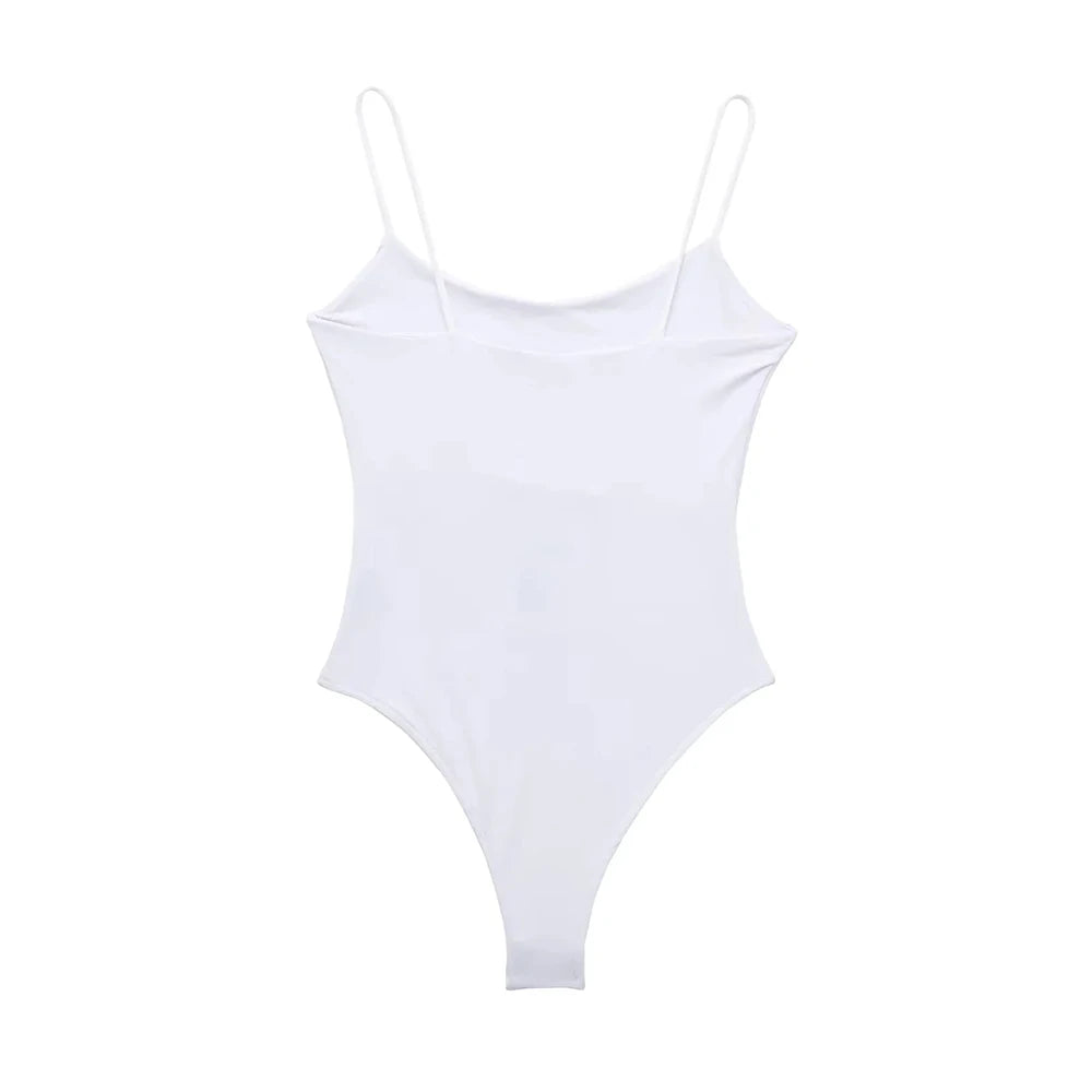 TRZA-Skinny Bodysuits for Women, Backless, Thin Straps, Snap-button, Female Playsuits, Sexy Fashion - Lena & Miles Exquisite Boutique LLC.