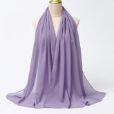 Muslim Chiffon Hijab Scarf Women Long Solid - Lena & Miles Exquisite Boutique LLC.