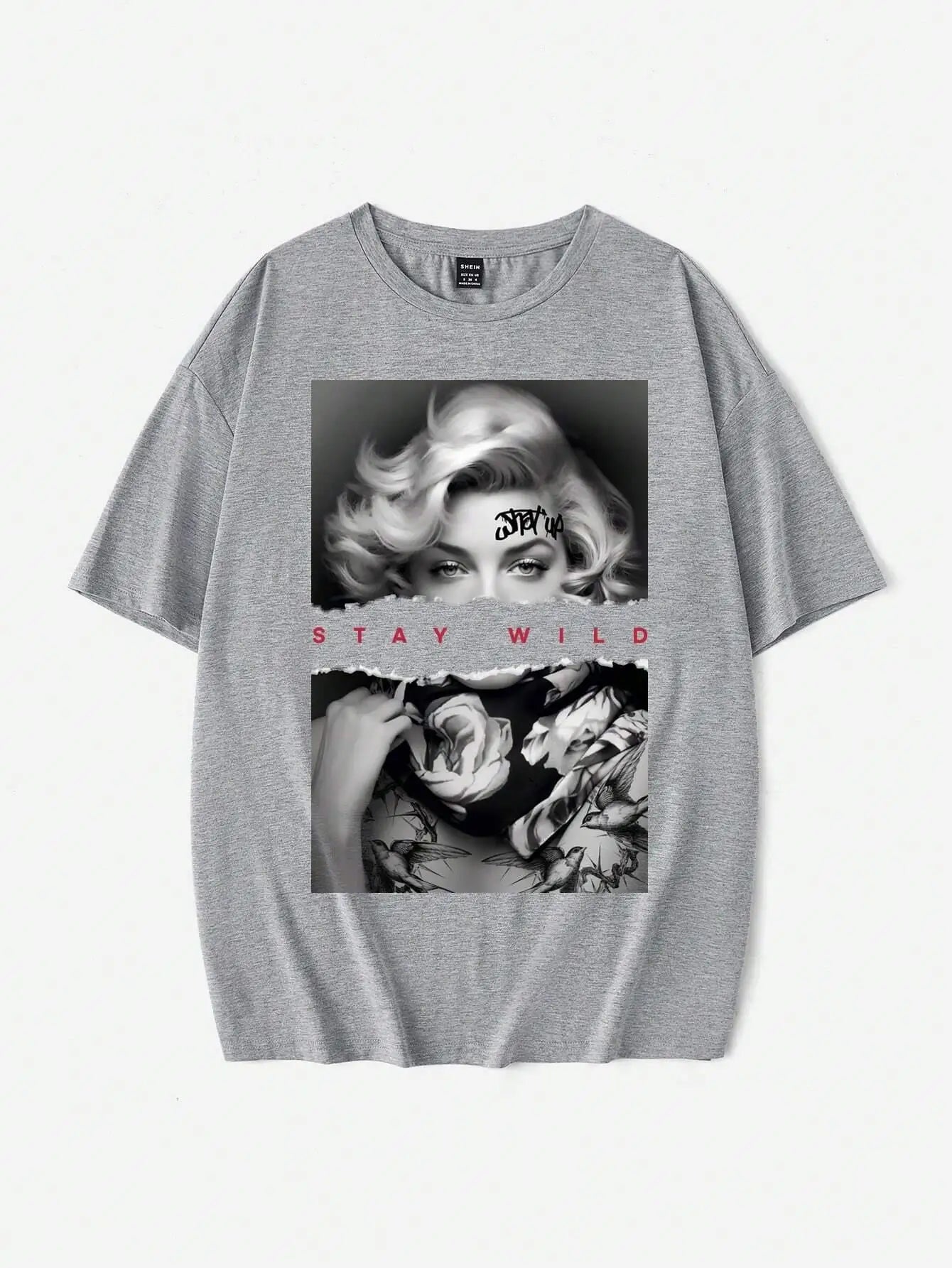 European Style Fashion Portrait Printed Women T-ummer Casual Cotton Tops Street O-Neck Tees Breathable Loose Clothes - Lena & Miles Exquisite Boutique LLC.