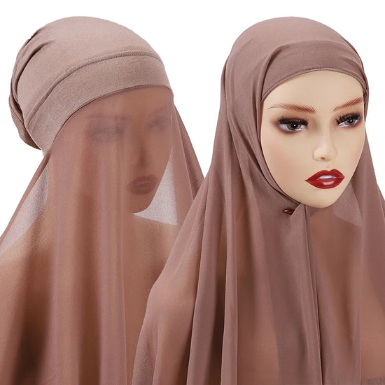 Muslim Women Bonnet + Chiffon Shawl Instant - Lena & Miles Exquisite Boutique LLC.