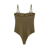 Zevity 2025 Women Sexy Spaghetti Strap Inner Style Beach Wear Bodysuits Ladies Soft Slim Swimsuit Playsuits Mujer Rompers LS9043 - Lena & Miles Exquisite Boutique LLC.