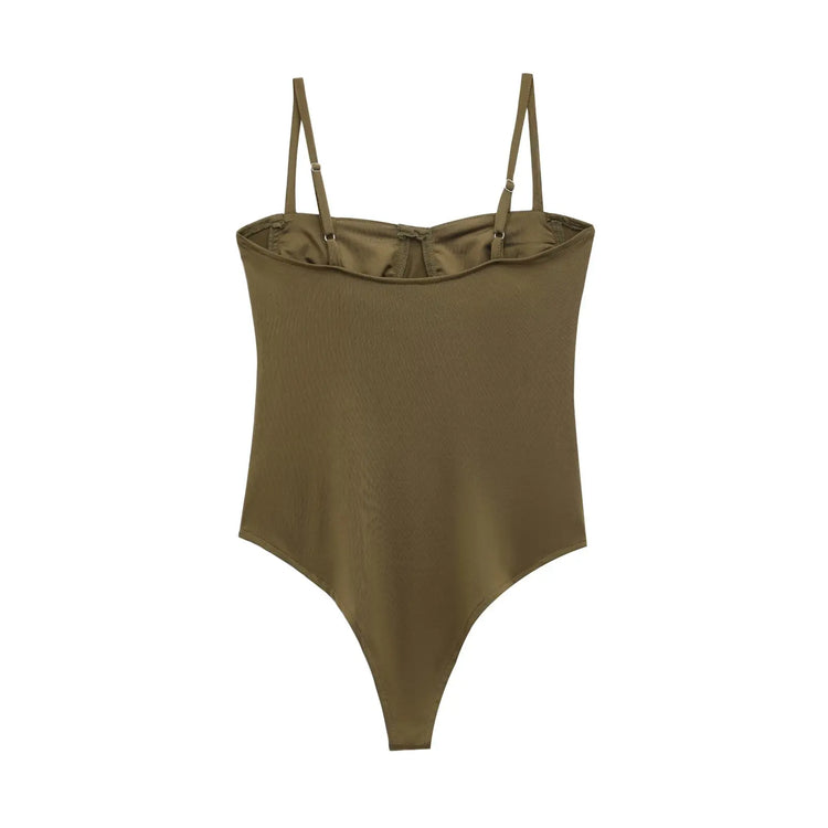 Zevity 2025 Women Sexy Spaghetti Strap Inner Style Beach Wear Bodysuits Ladies Soft Slim Swimsuit Playsuits Mujer Rompers LS9043 - Lena & Miles Exquisite Boutique LLC.
