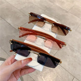 Trendy Punk Sunglasses Rimless Rectangle Sun - Lena & Miles Exquisite Boutique LLC.