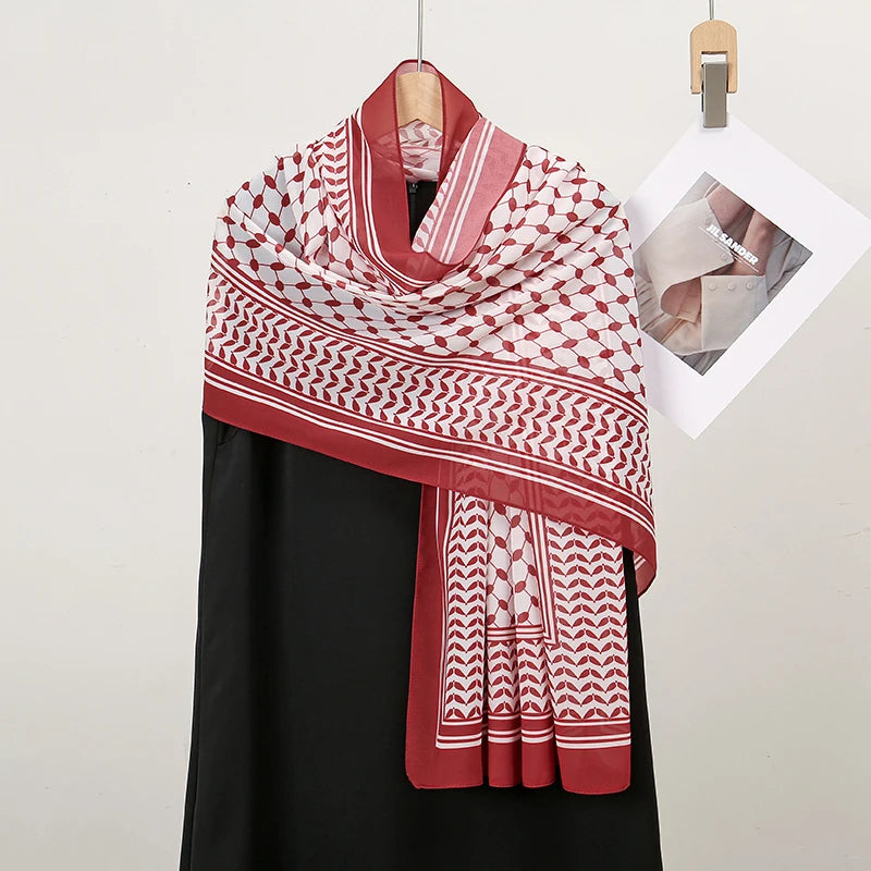 Hot Arab Chiffon Scarf Women Muslim Hijab Islamic Scarves Shawl Printed Arab Long Prayer Scarf Breathable Uae Plaid Long Scarf - Lena & Miles Exquisite Boutique LLC.