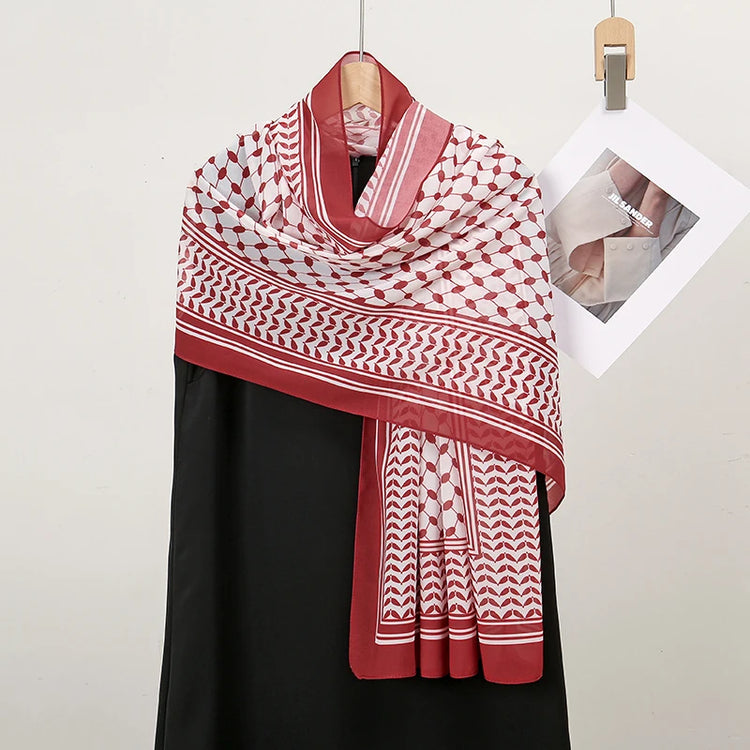 Hot Arab Chiffon Scarf Women Muslim Hijab Islamic Scarves Shawl Printed Arab Long Prayer Scarf Breathable Uae Plaid Long Scarf - Lena & Miles Exquisite Boutique LLC.