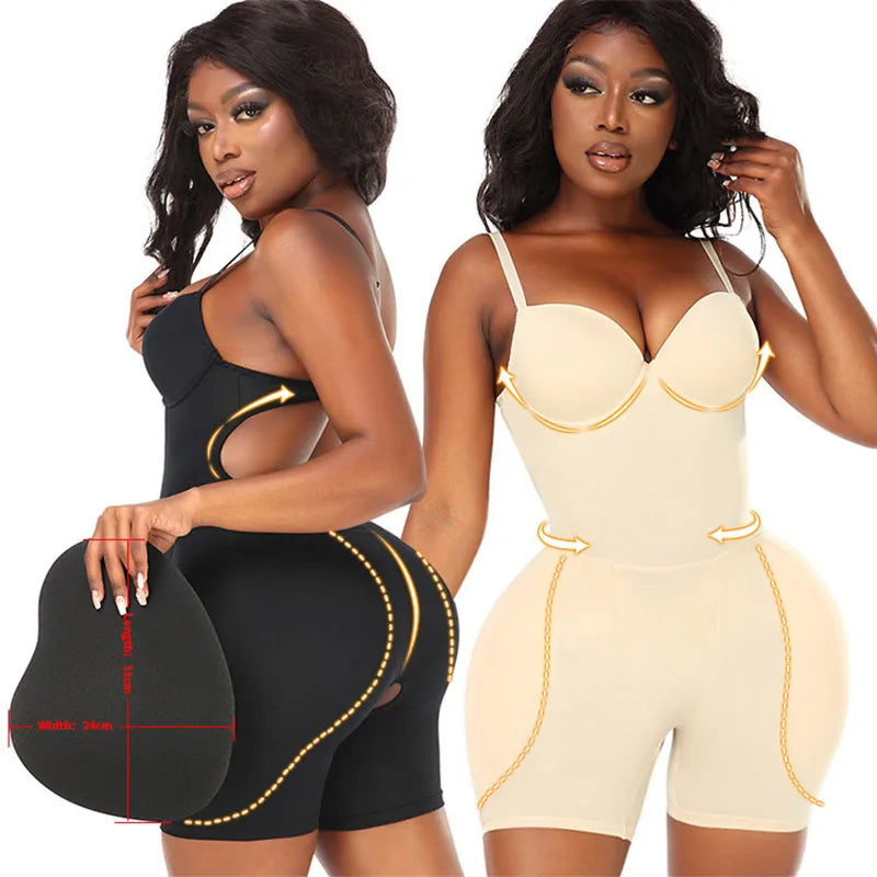 AfruliA Bodysuit Shapewear Padded Hip Enhancer Bra Cushion Butt Lifter Sexy Back Body Shaper Jumpsuits Fajas Colombianas Girdles - Lena & Miles Exquisite Boutique LLC.