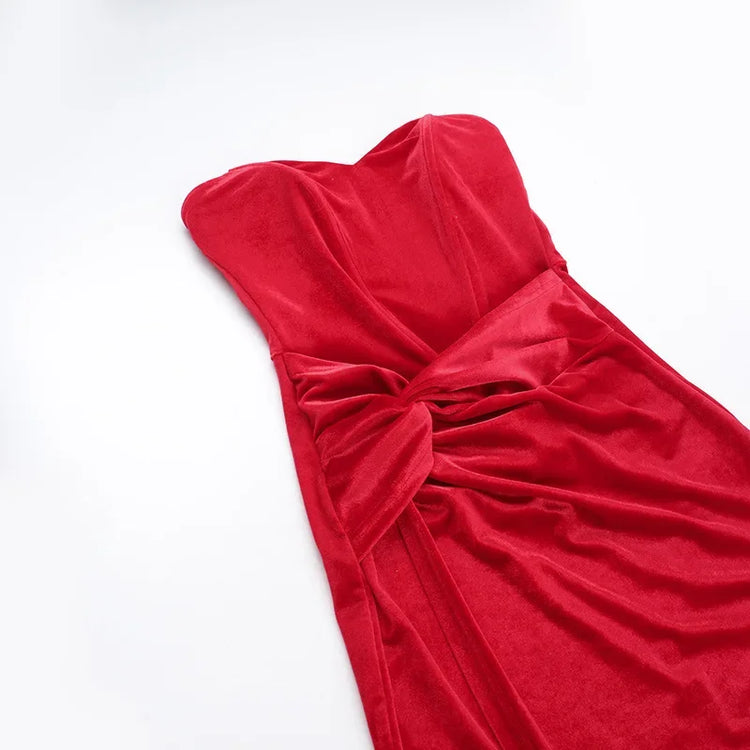 Tuularose Sexy Backless Red Dress Women&