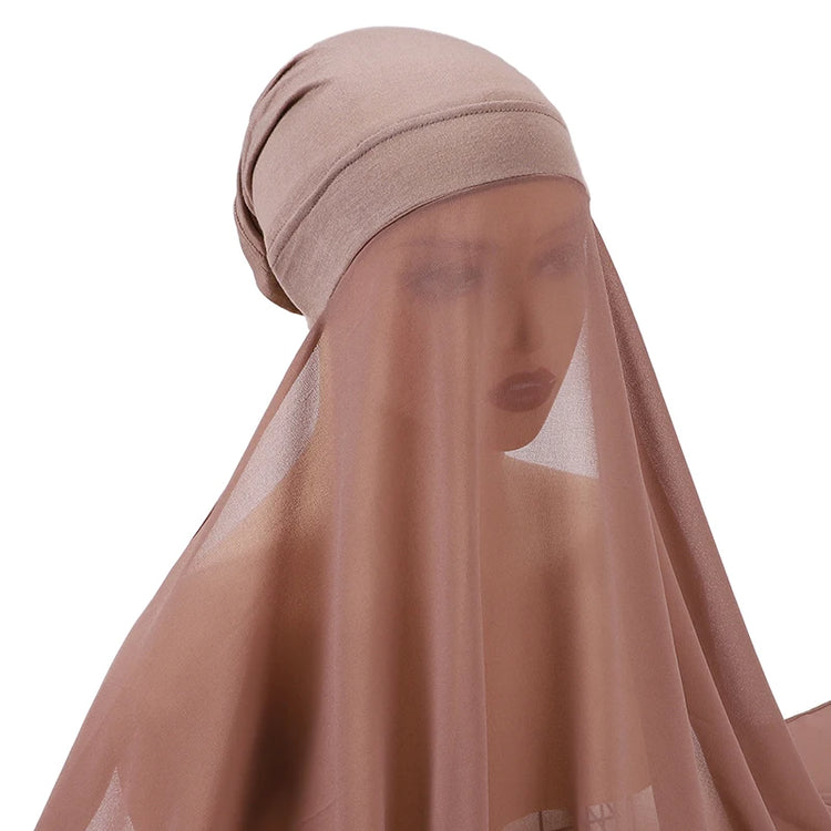 Muslim Women Bonnet + Chiffon Shawl Instant - Lena & Miles Exquisite Boutique LLC.