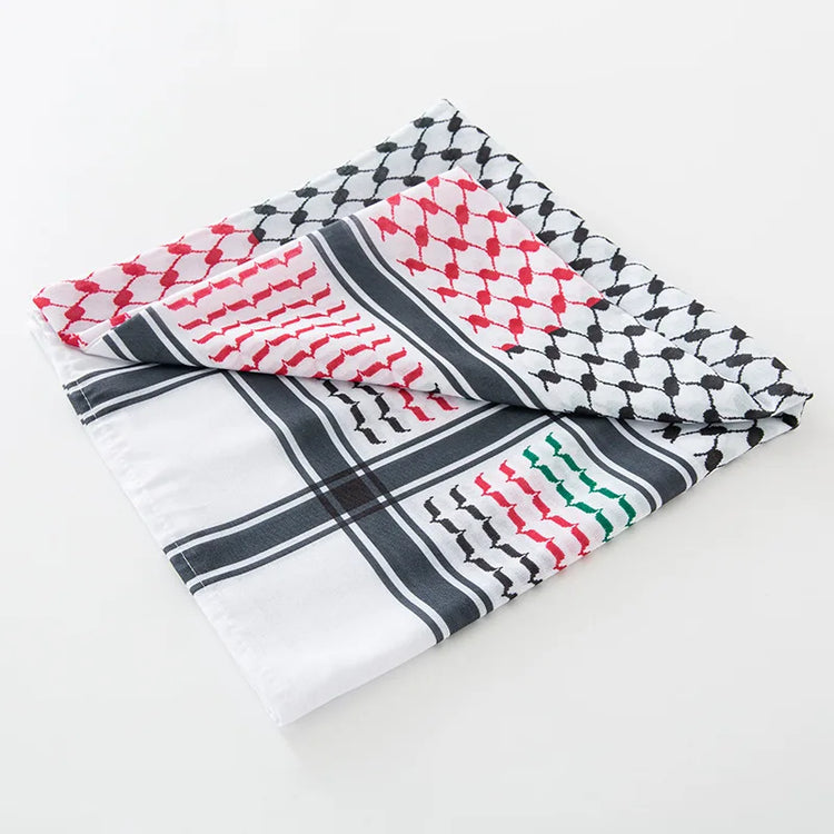 136X133CM Tactical Desert Shemagh Keffiyeh Arab Tessel Scarf Wrap Outdoor Windproof Dustproof Face Protective Scarf Men Women - Lena & Miles Exquisite Boutique LLC.