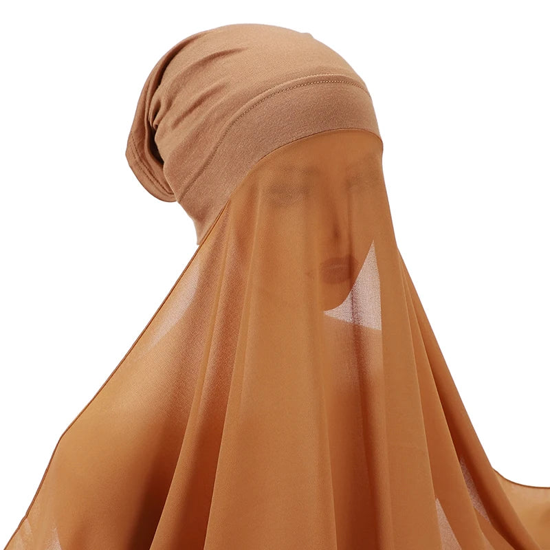Muslim Women Bonnet + Chiffon Shawl Instant - Lena & Miles Exquisite Boutique LLC.
