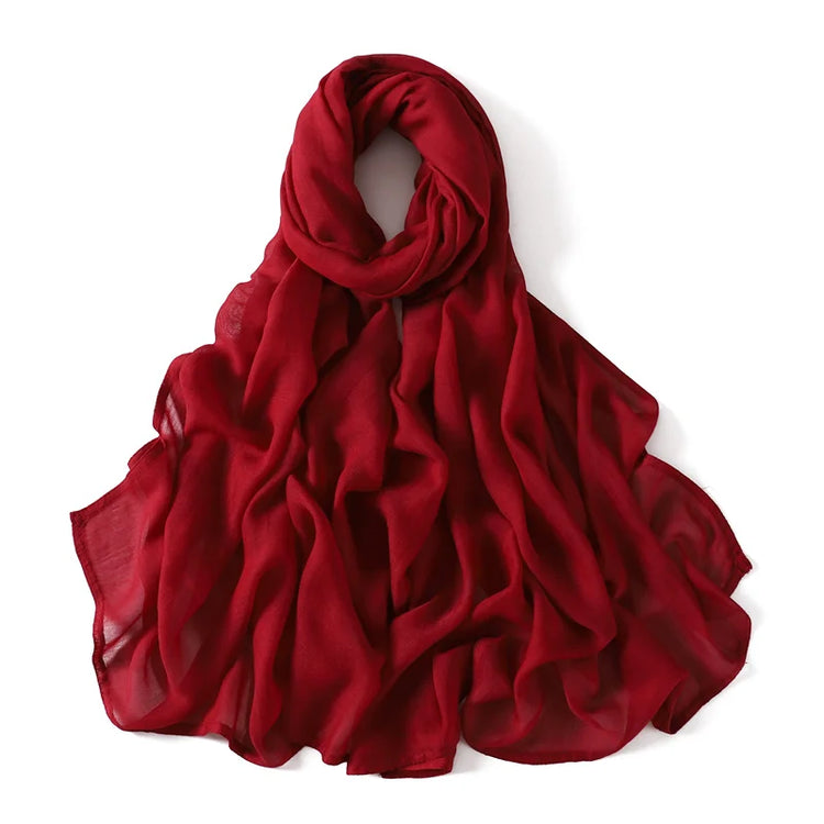 Ramadan Solid Color Big Size Cotton Rayon Hijab - Lena & Miles Exquisite Boutique LLC.