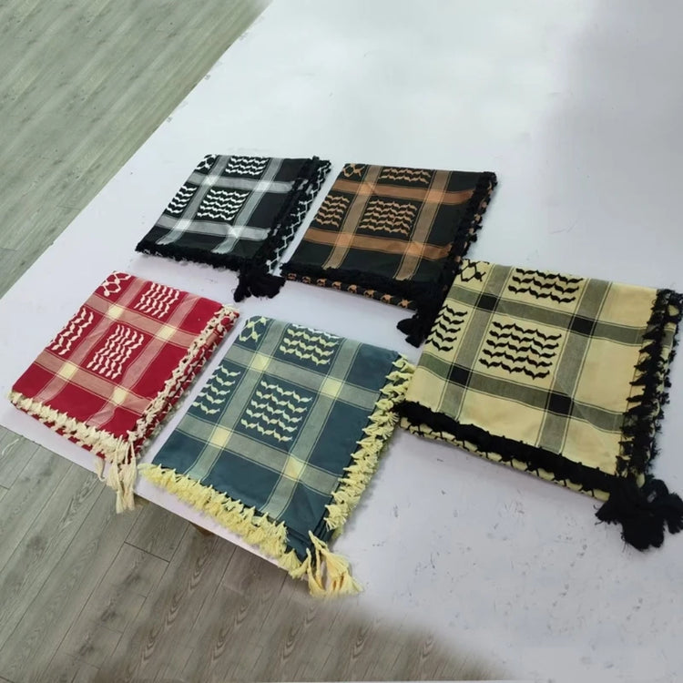 Fringed Arab Scarf Shemagh Head Wrap Arabian - Lena & Miles Exquisite Boutique LLC.