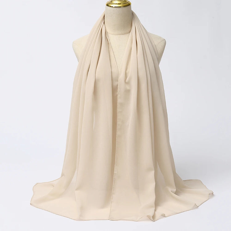 Muslim Chiffon Hijab Scarf Women Long Solid - Lena & Miles Exquisite Boutique LLC.