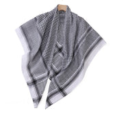 New Arab Shemagh Muslim Keffiyeh Head Wrap Tactical Desert Head Neck Scarf Military Shawl Arabic Scarf Headwear with Agal Rope - Lena & Miles Exquisite Boutique LLC.