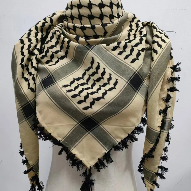 Fringed Arab Scarf Shemagh Head Wrap Arabian - Lena & Miles Exquisite Boutique LLC.