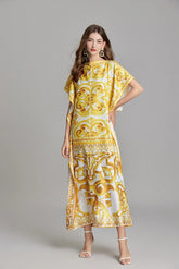 JAMERARY New Summer Holiday Golden Flower - Lena & Miles Exquisite Boutique LLC.