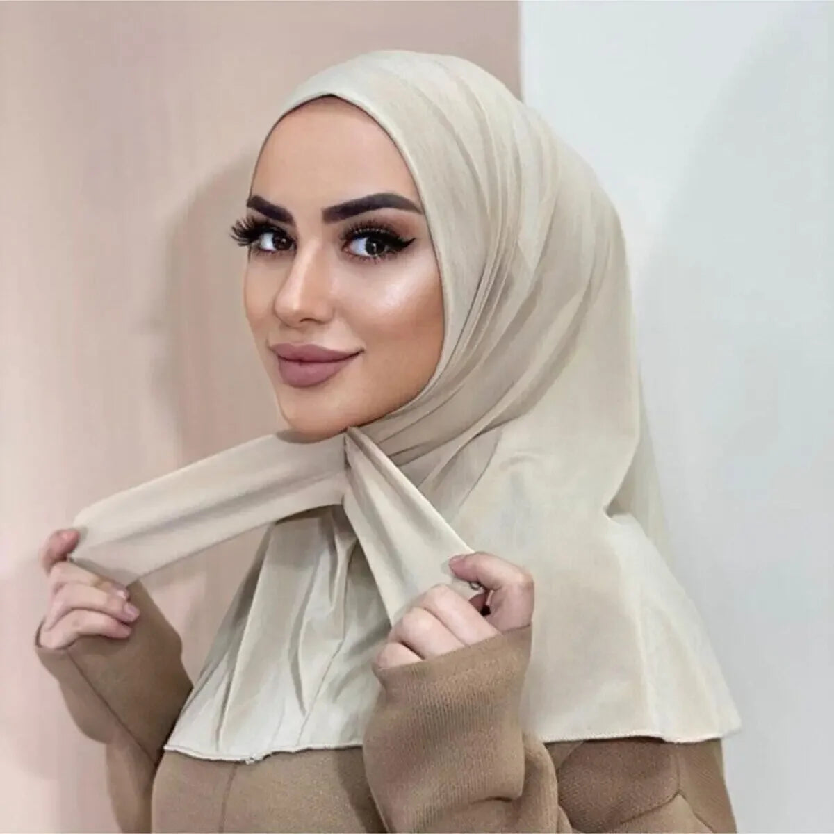 New Instant Jersey Hijab Undercap Hijabs for Woman Muslim Women Hijab Cap Full Cover Snap Fastener Head Wraps Scarf Islam Turban - Lena & Miles Exquisite Boutique LLC.