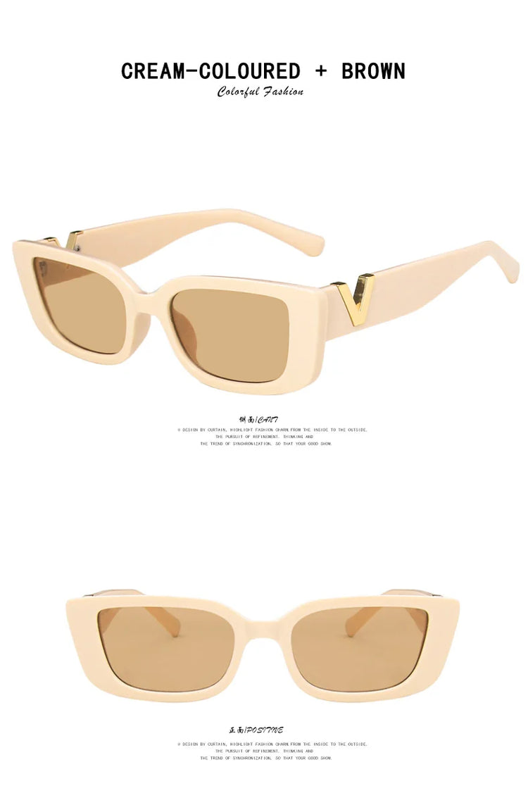 Retro Rectangle Sunglasses Women Brand Designer - Lena & Miles Exquisite Boutique LLC.