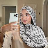 Hot Arab Chiffon Scarf Women Muslim Hijab Islamic Scarves Shawl Printed Arab Long Prayer Scarf Breathable Uae Plaid Long Scarf - Lena & Miles Exquisite Boutique LLC.