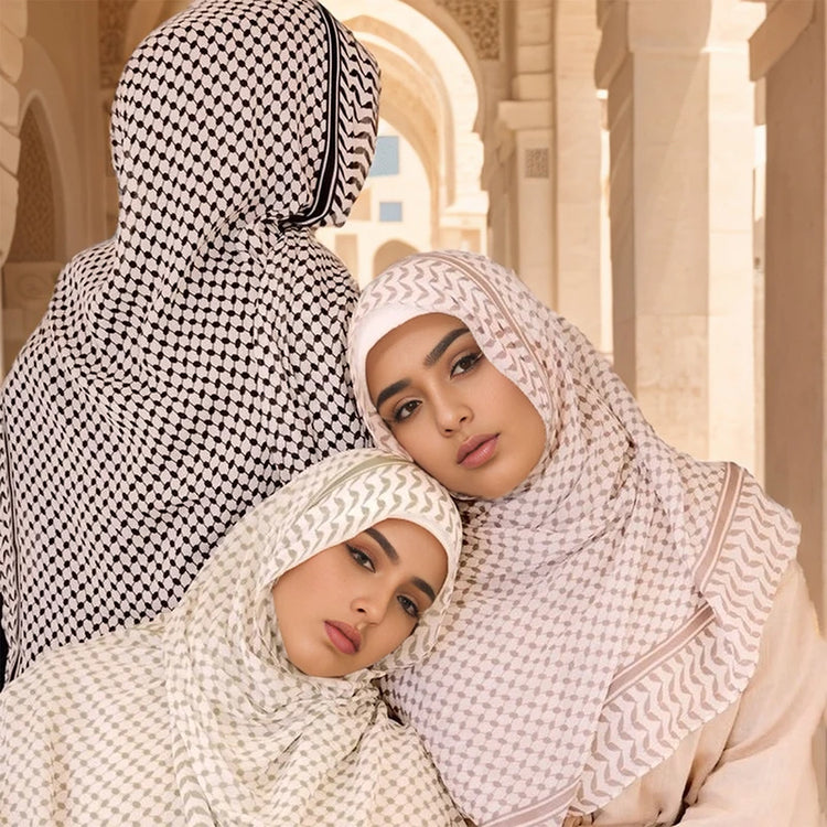 Hot Arab Chiffon Scarf Women Muslim Hijab Islamic Scarves Shawl Printed Arab Long Prayer Scarf Breathable Uae Plaid Long Scarf - Lena & Miles Exquisite Boutique LLC.